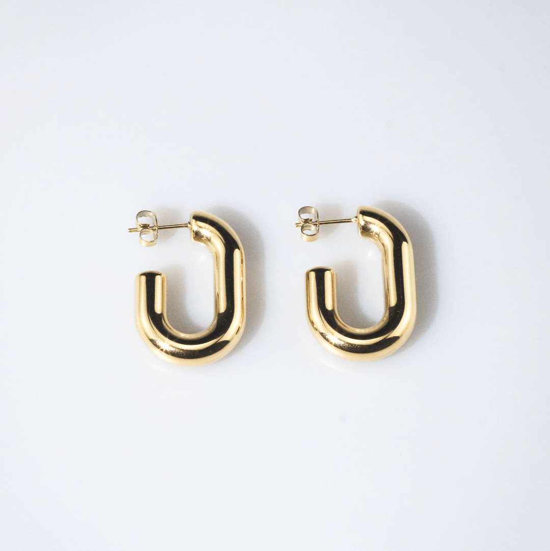 Gala Gold Hoop Earrings | 18k Gold Plated, Lightweight Hollow Design 0