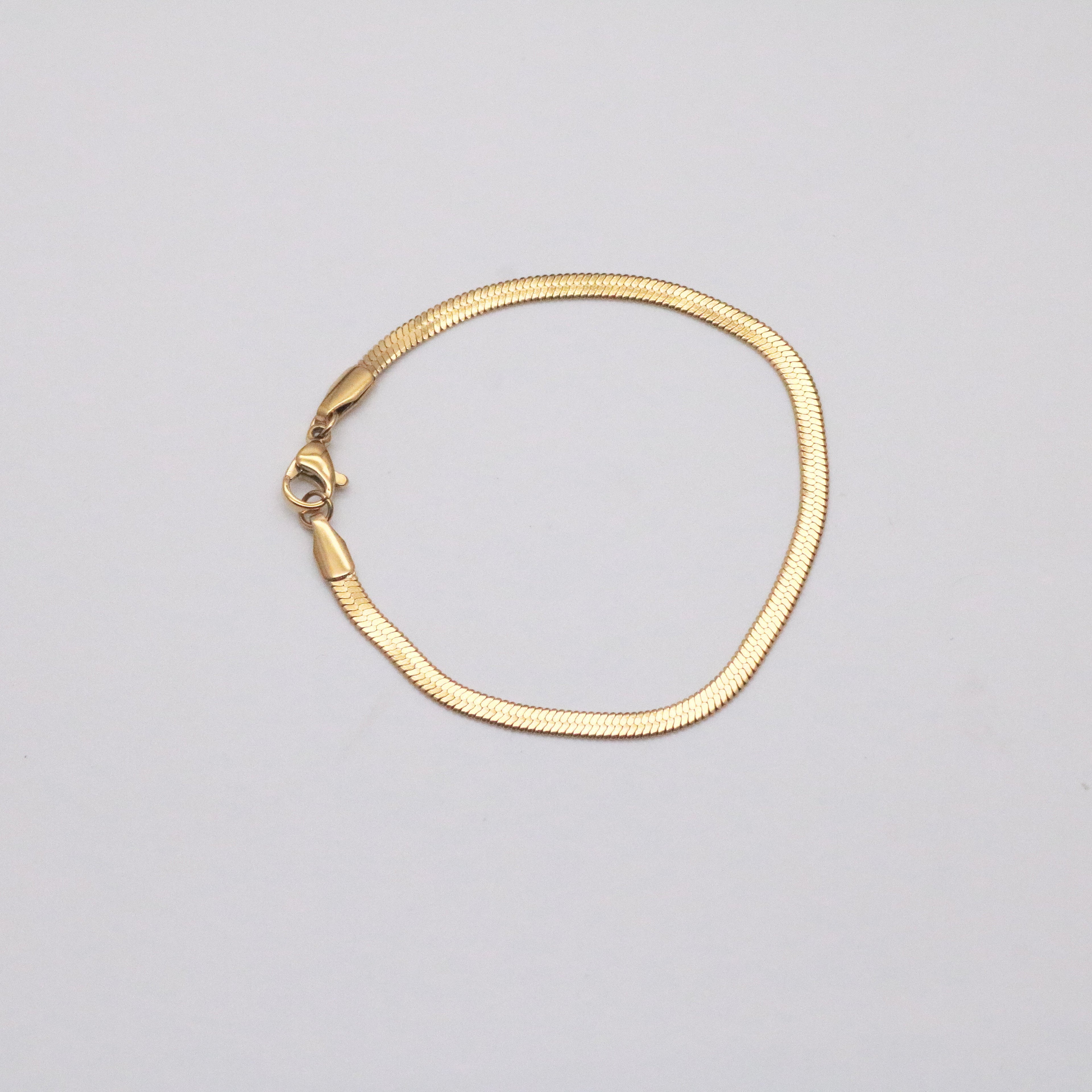 Gala Herringbone Bracelet | 18k Gold Plated Stainless Steel, Adjustable Length 0