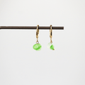 Gala Hoop Earrings | Genuine Green Agate, 18k Gold Plated 0