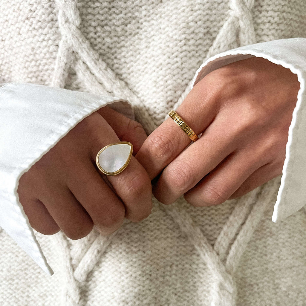 Galen Band Ring | 18k Gold Plated Stainless Steel, Slim Profile 3