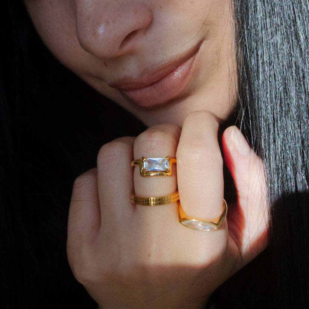 Galen Band Ring | 18k Gold Plated Stainless Steel, Slim Profile 5