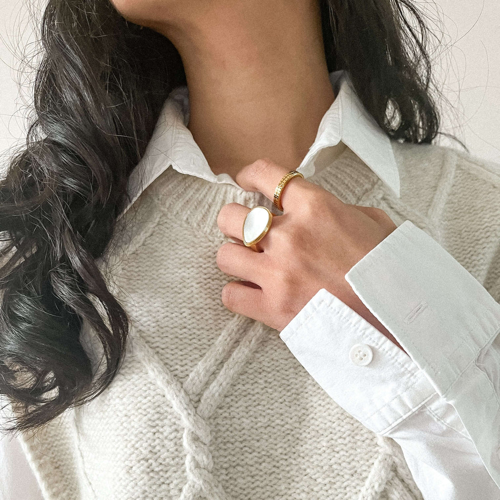 Galen Band Ring | 18k Gold Plated Stainless Steel, Slim Profile 6