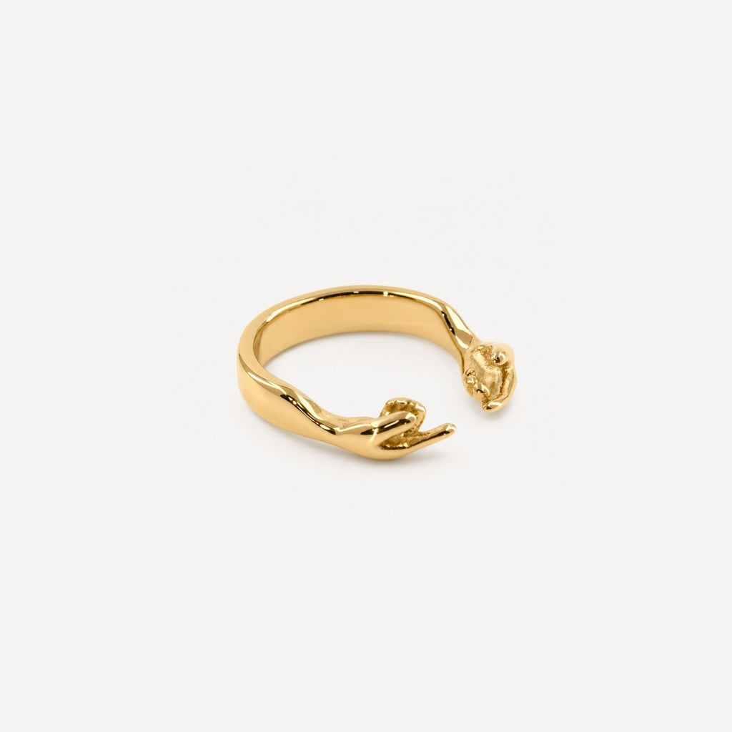 Galen Open Hands Ring | 18k Gold Plated Stainless Steel 0