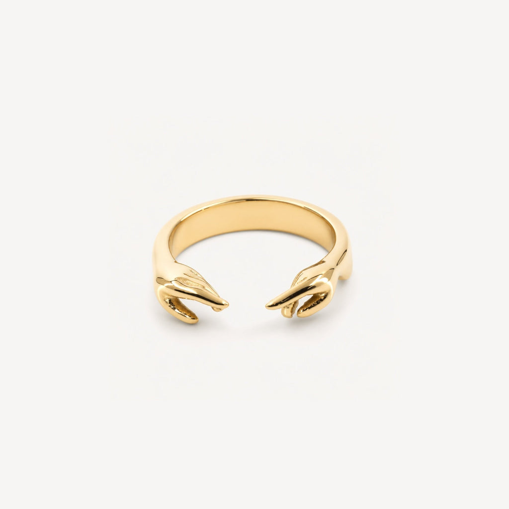 Galen Open Hands Ring | 18k Gold Plated Stainless Steel 1