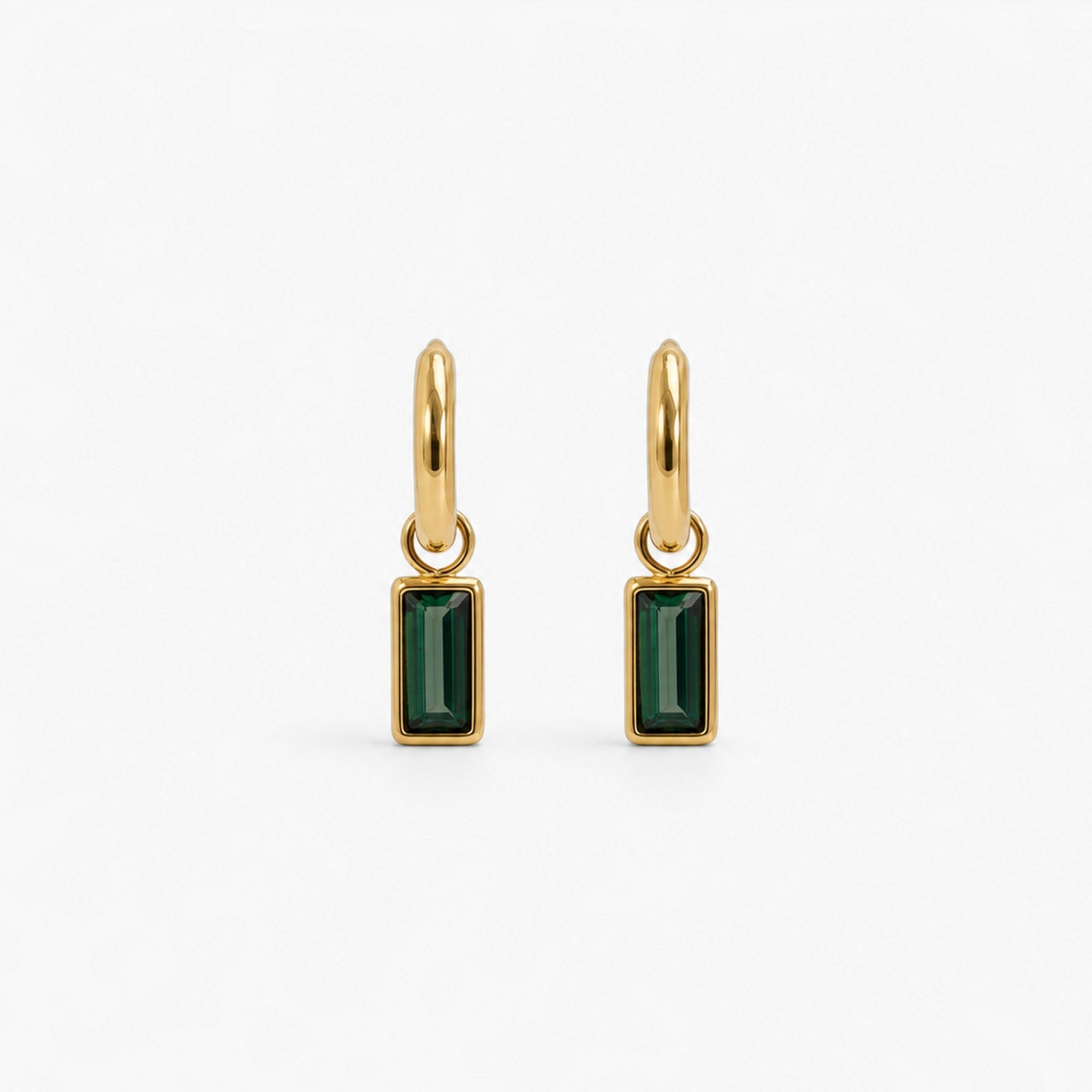 Gleam Green Sparkle Earrings | 18k Gold Plated, Zircon Stones 0