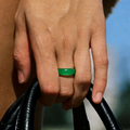 Glenna Jade Ring | Grass Green, 3mm Band Thickness 0