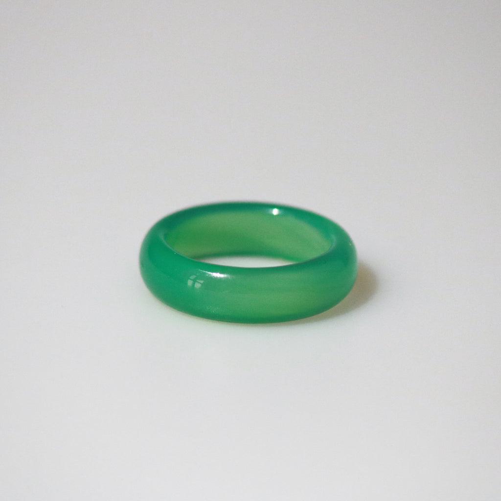 Glenna Jade Ring | Grass Green, 3mm Band Thickness 1