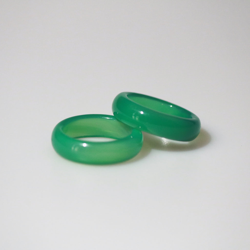Glenna Jade Ring | Grass Green, 3mm Band Thickness 3