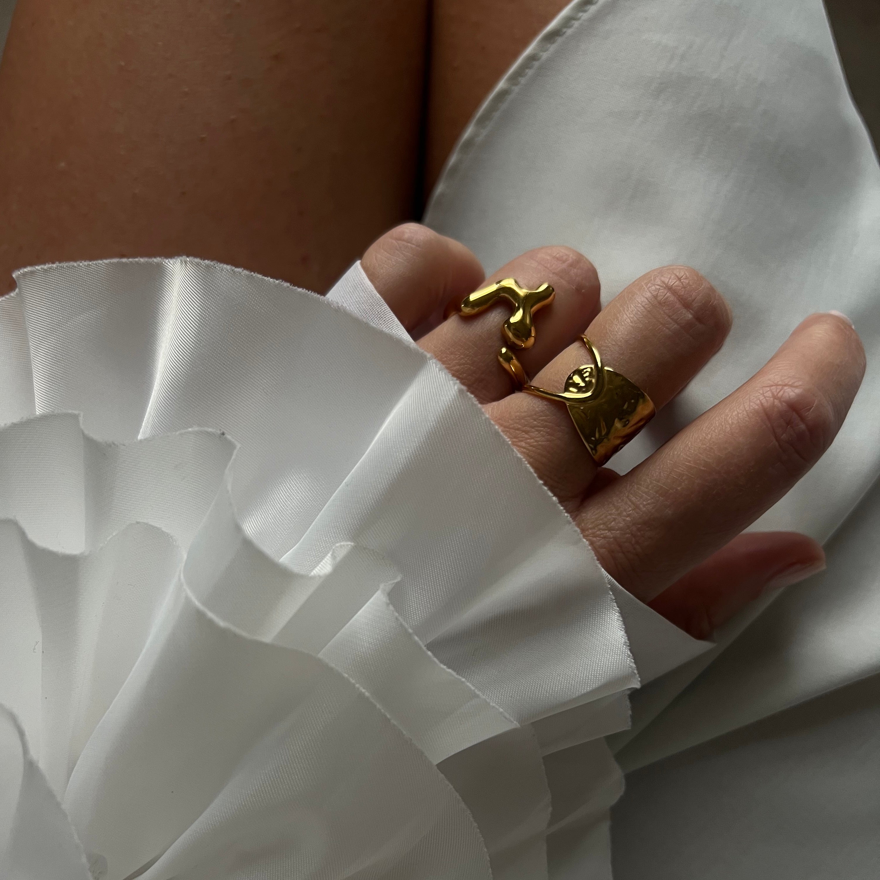 Gloria Hammered Ring | 18k Gold Plated Adjustable 3