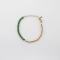 Haven Half Emerald Half Beaded Bracelet | 18k Gold Plated, Stainless Steel 0