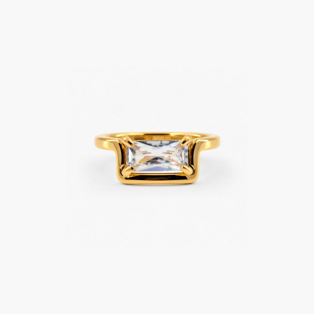 Haven Half Frame Ring | 18k Gold Plated Stainless Steel 0