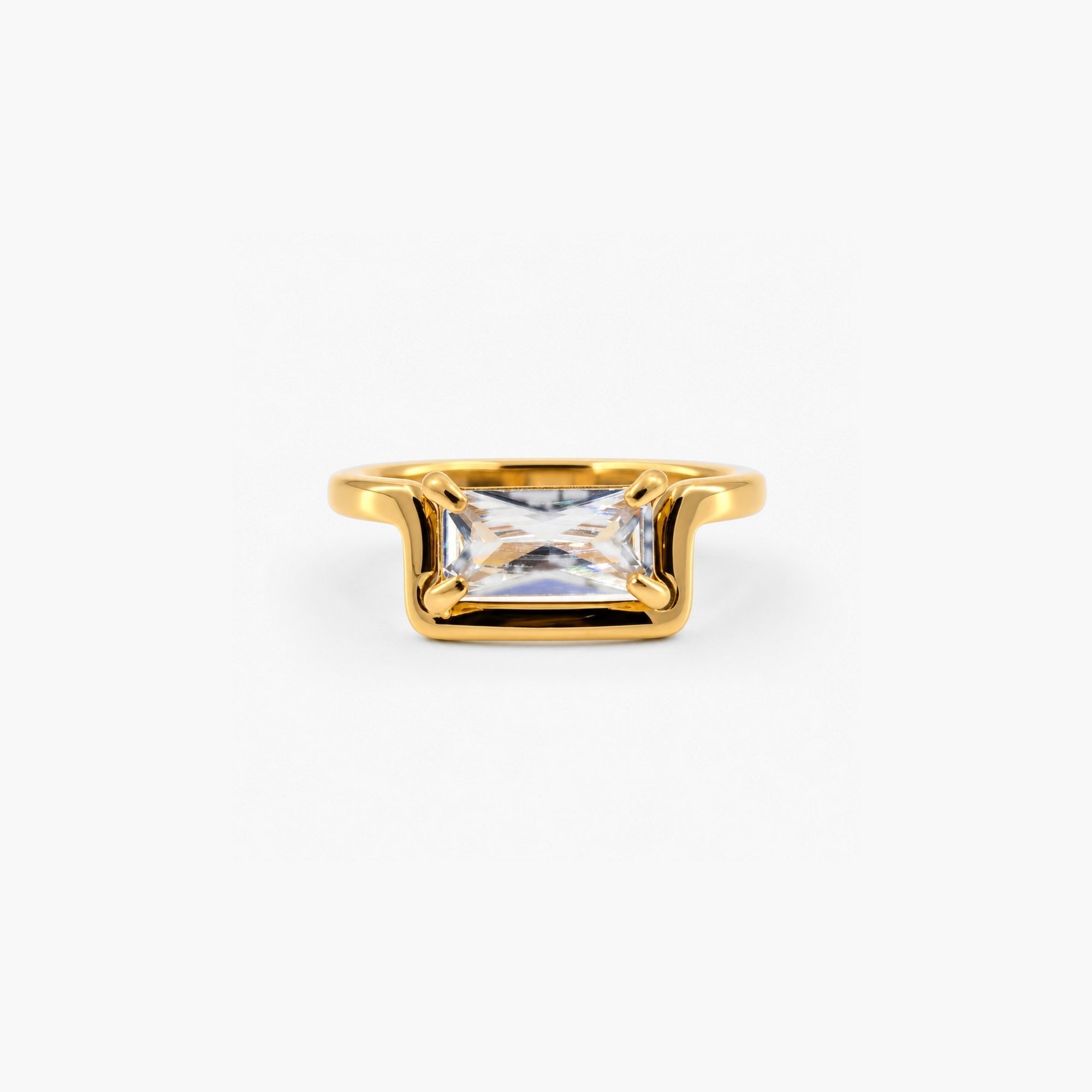 Haven Half Frame Ring | 18k Gold Plated Stainless Steel 0