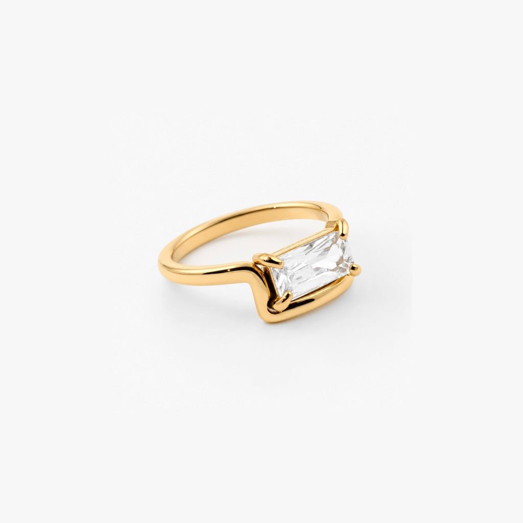 Haven Half Frame Ring | 18k Gold Plated Stainless Steel 1