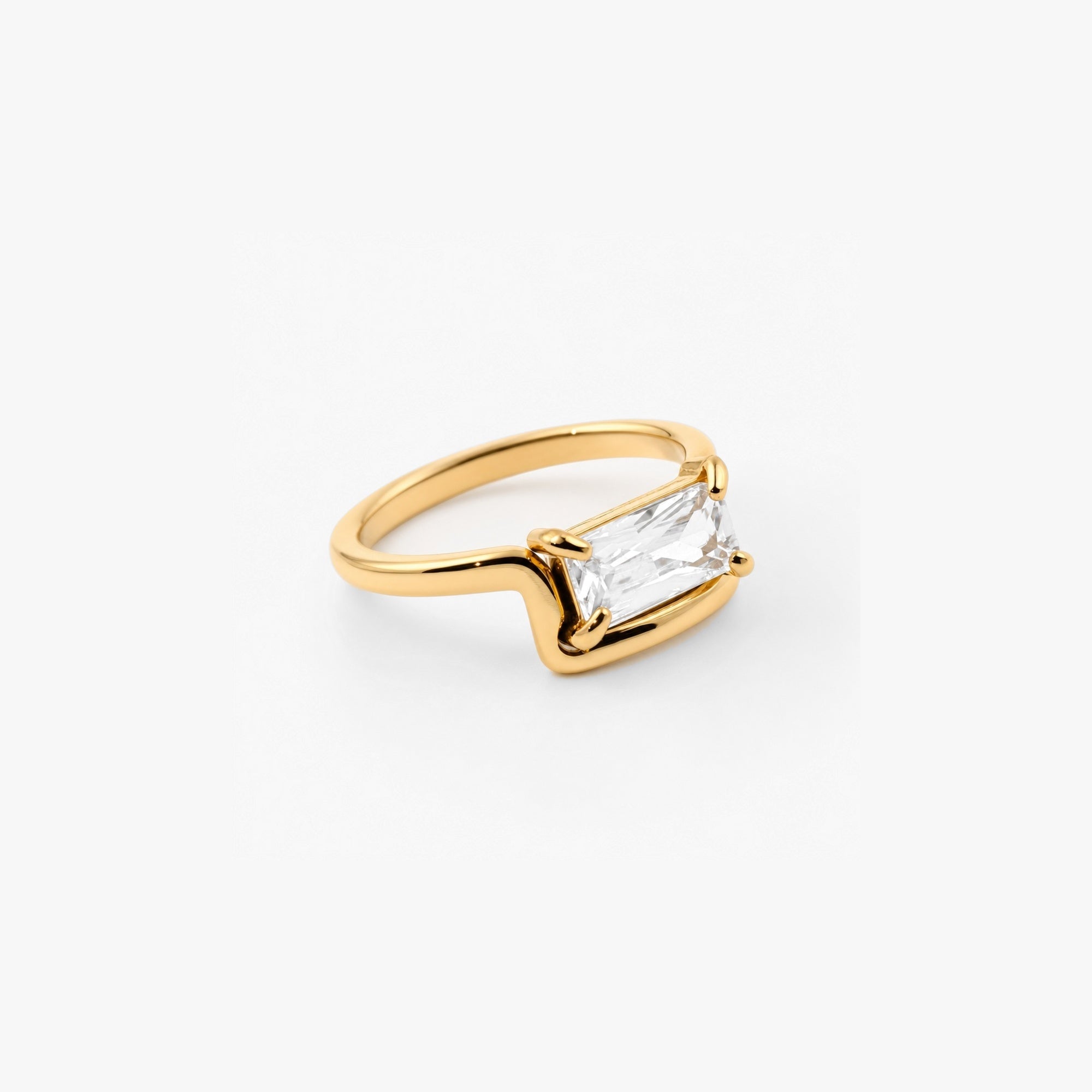 Haven Half Frame Ring | 18k Gold Plated Stainless Steel 1