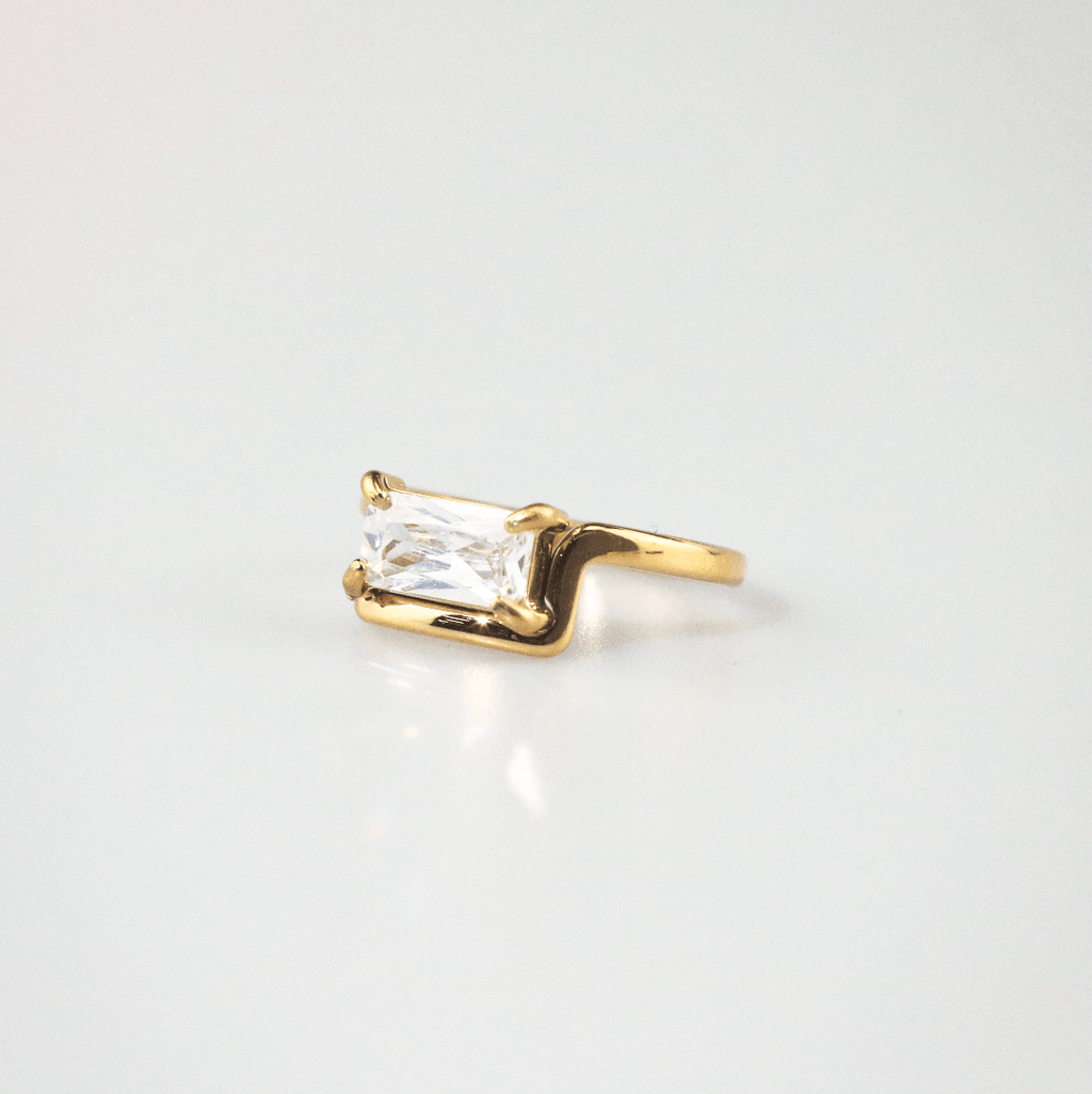 Haven Half Frame Ring | 18k Gold Plated Stainless Steel 7