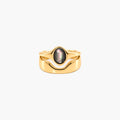 Haven Ring | Black Mother of Pearl, 18k Gold Plated Stainless Steel 0