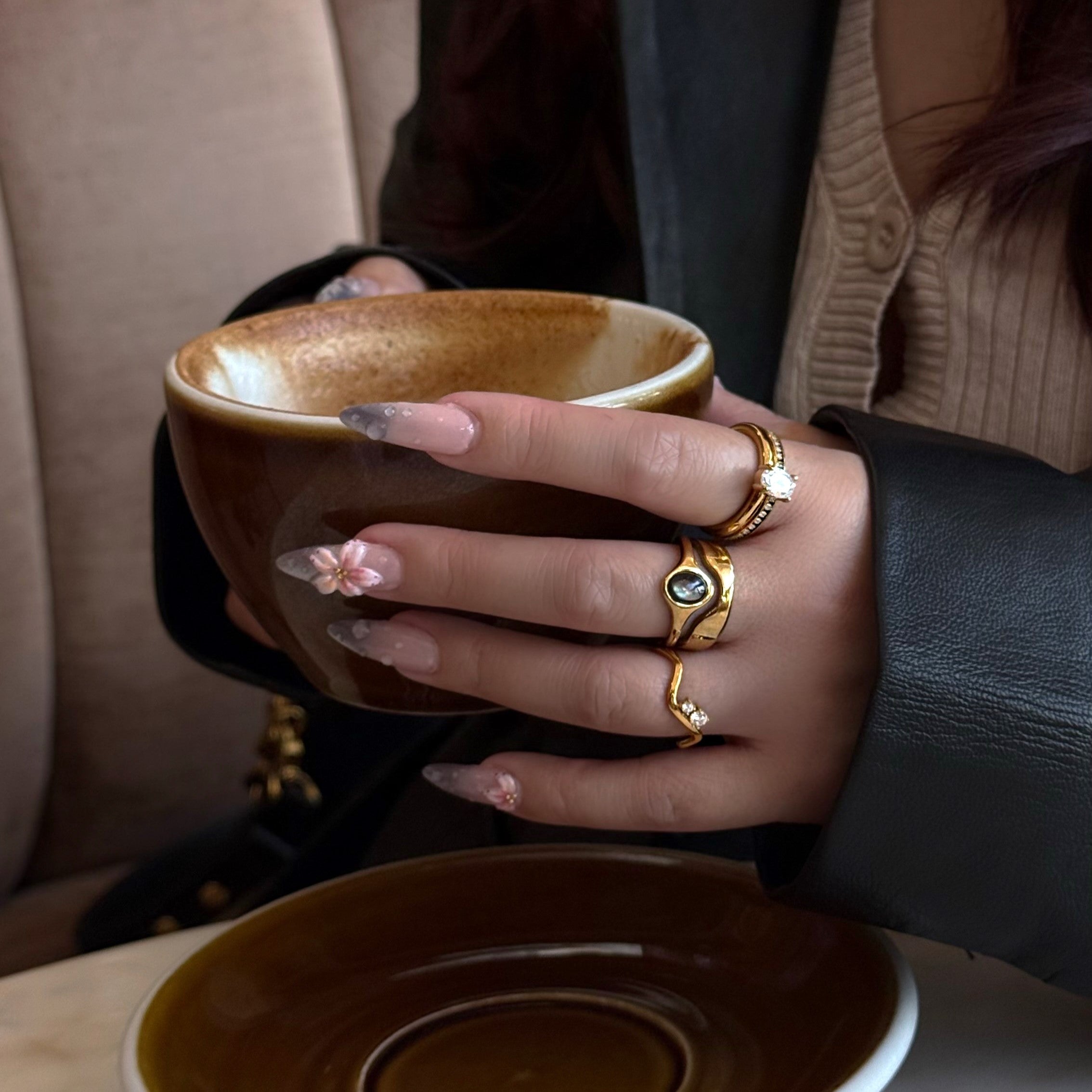 Haven Ring | Black Mother of Pearl, 18k Gold Plated Stainless Steel 3