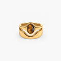 Haven Ring | Tiger's Eye Stone, 18k Gold Plated Stainless Steel 0
