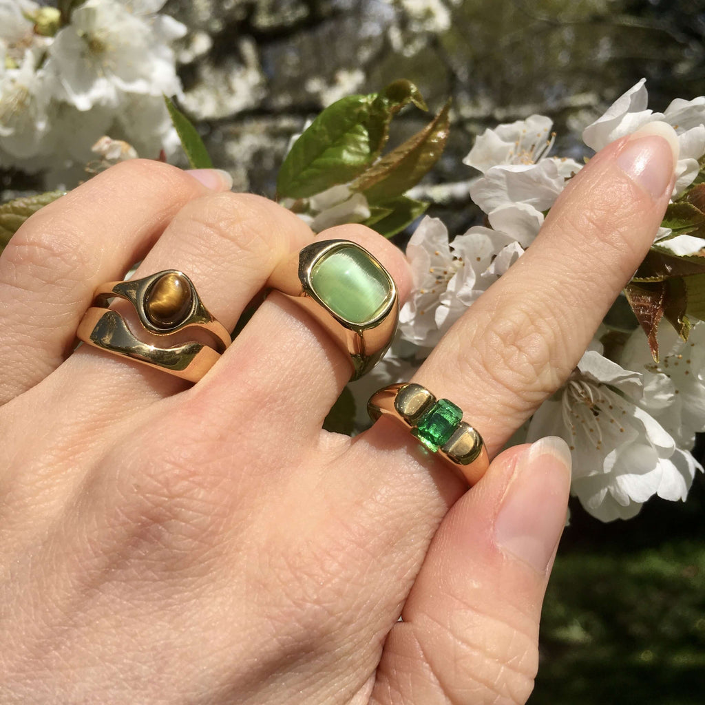 Haven Ring | Tiger's Eye Stone, 18k Gold Plated Stainless Steel 5