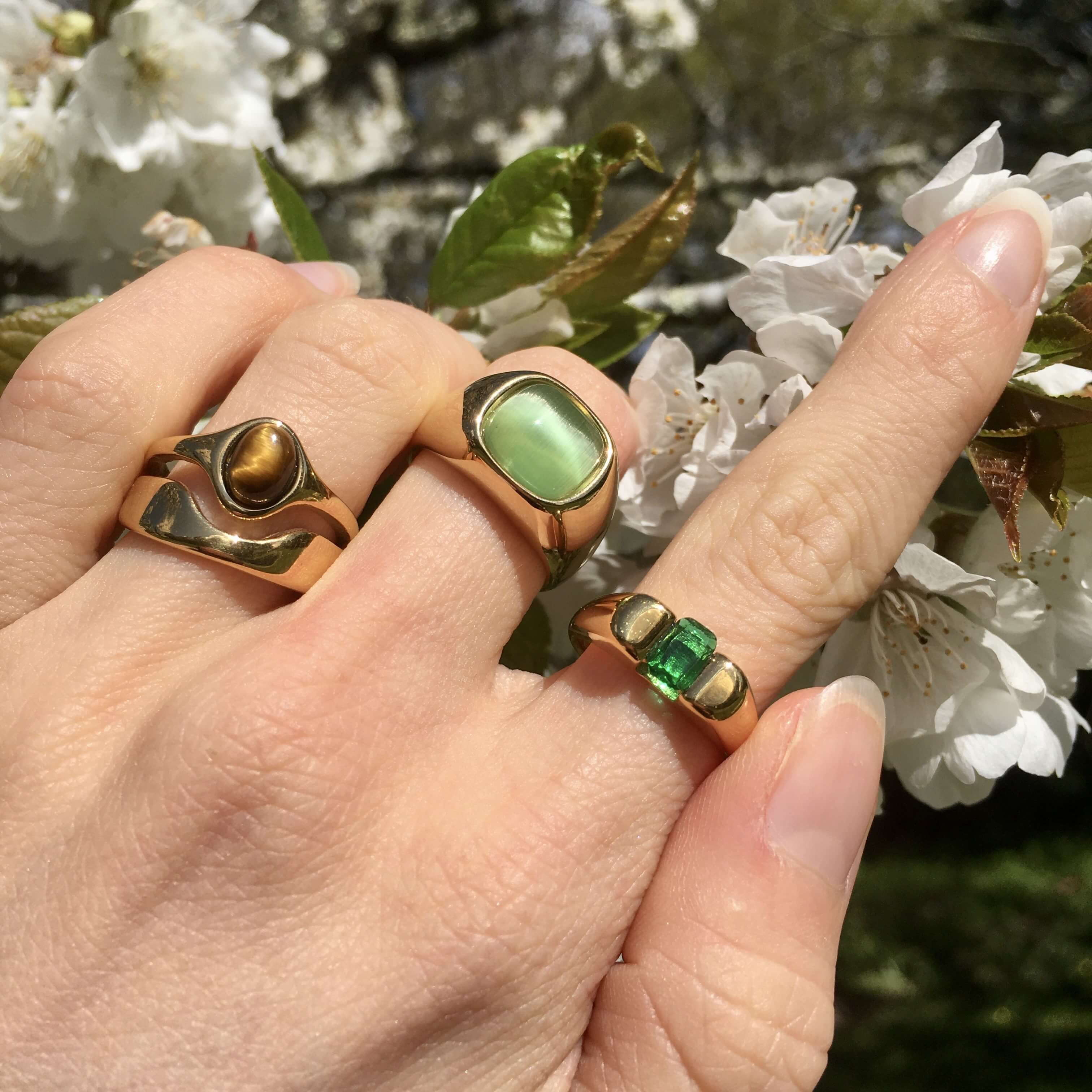 Haven Ring | Tiger's Eye Stone, 18k Gold Plated Stainless Steel 5