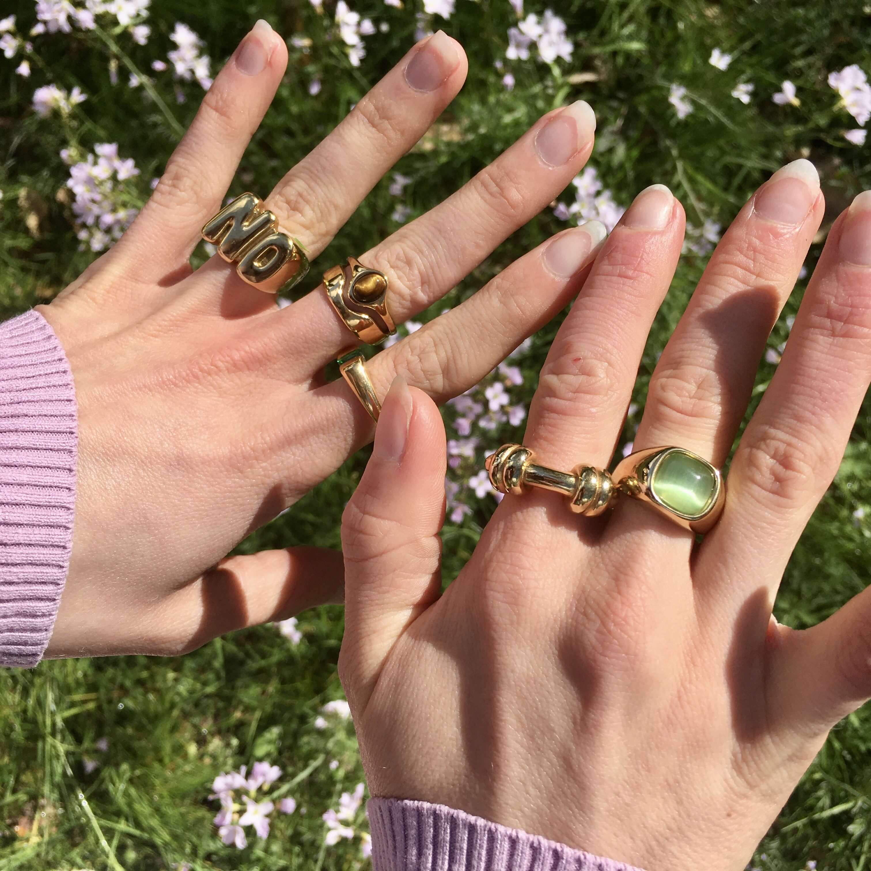 Haven Ring | Tiger's Eye Stone, 18k Gold Plated Stainless Steel 6