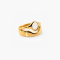 Haven Ring | White Mother of Pearl, 18k Gold Plated Stainless Steel 0