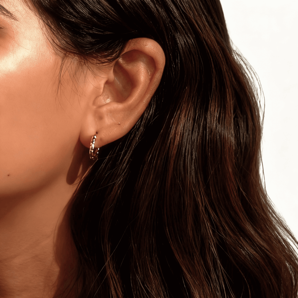 Haven Small Hoops | 18k Gold-Plated Stainless Steel Earrings for Women 1