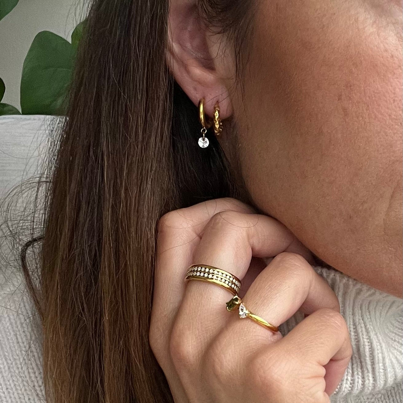 Haven Small Hoops | 18k Gold-Plated Stainless Steel Earrings for Women 2