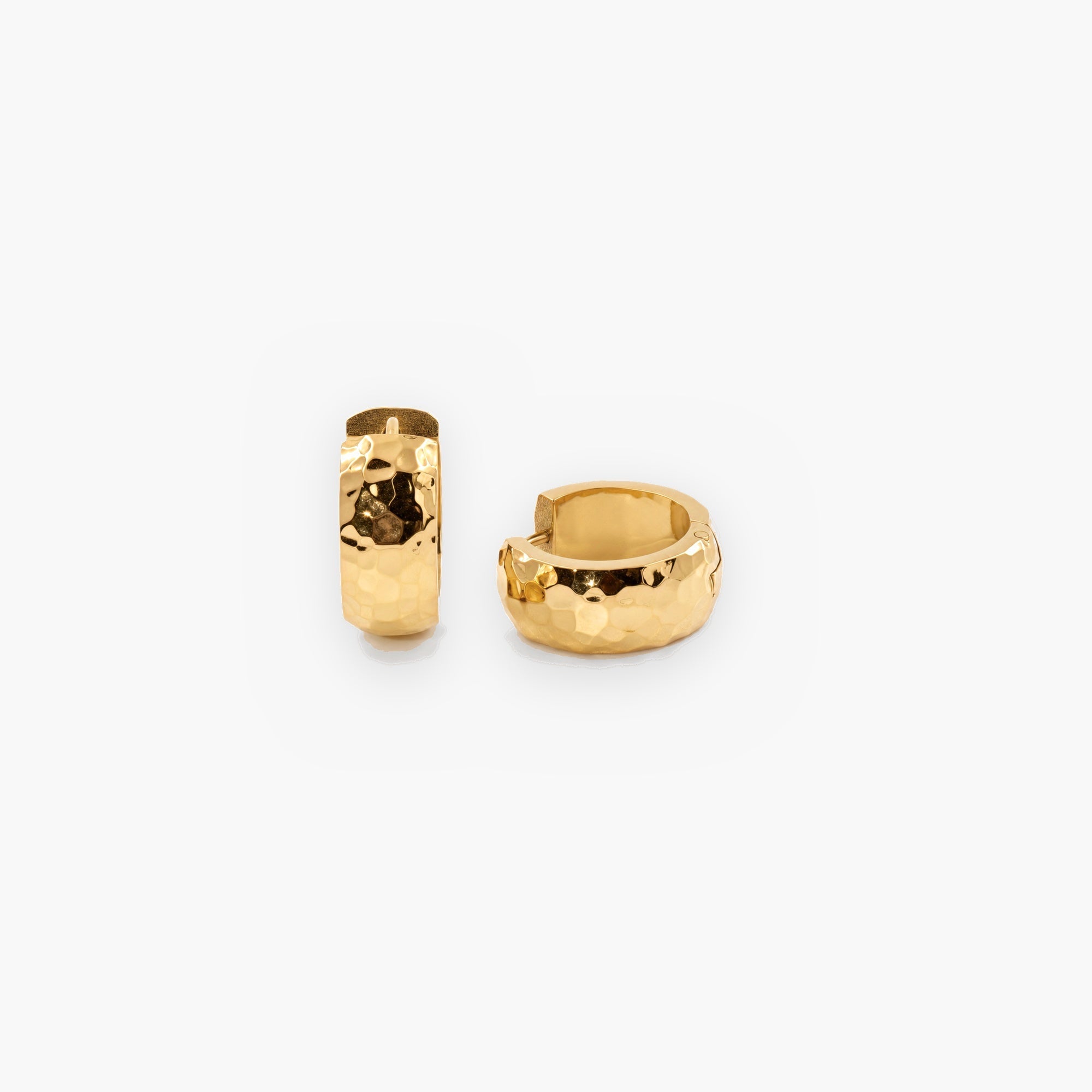Helora Small Hoop Earrings | 18K Gold Plated, Hammered Texture 0