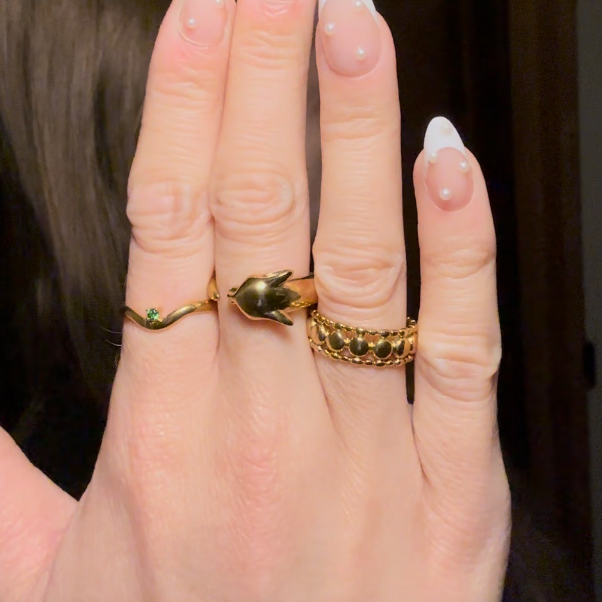 Ivara Beads Ring | 18k Gold Plated Stainless Steel 2