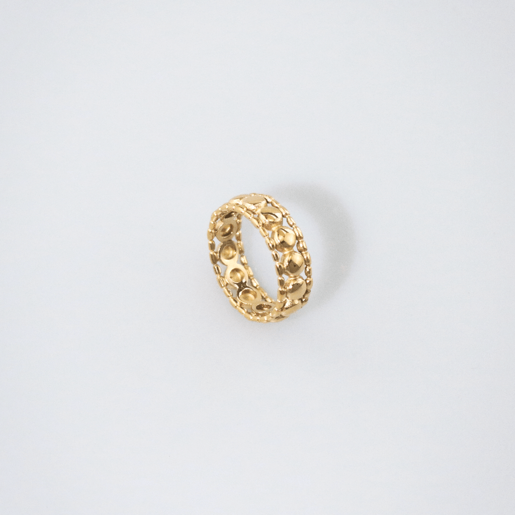 Ivara Beads Ring | 18k Gold Plated Stainless Steel 3