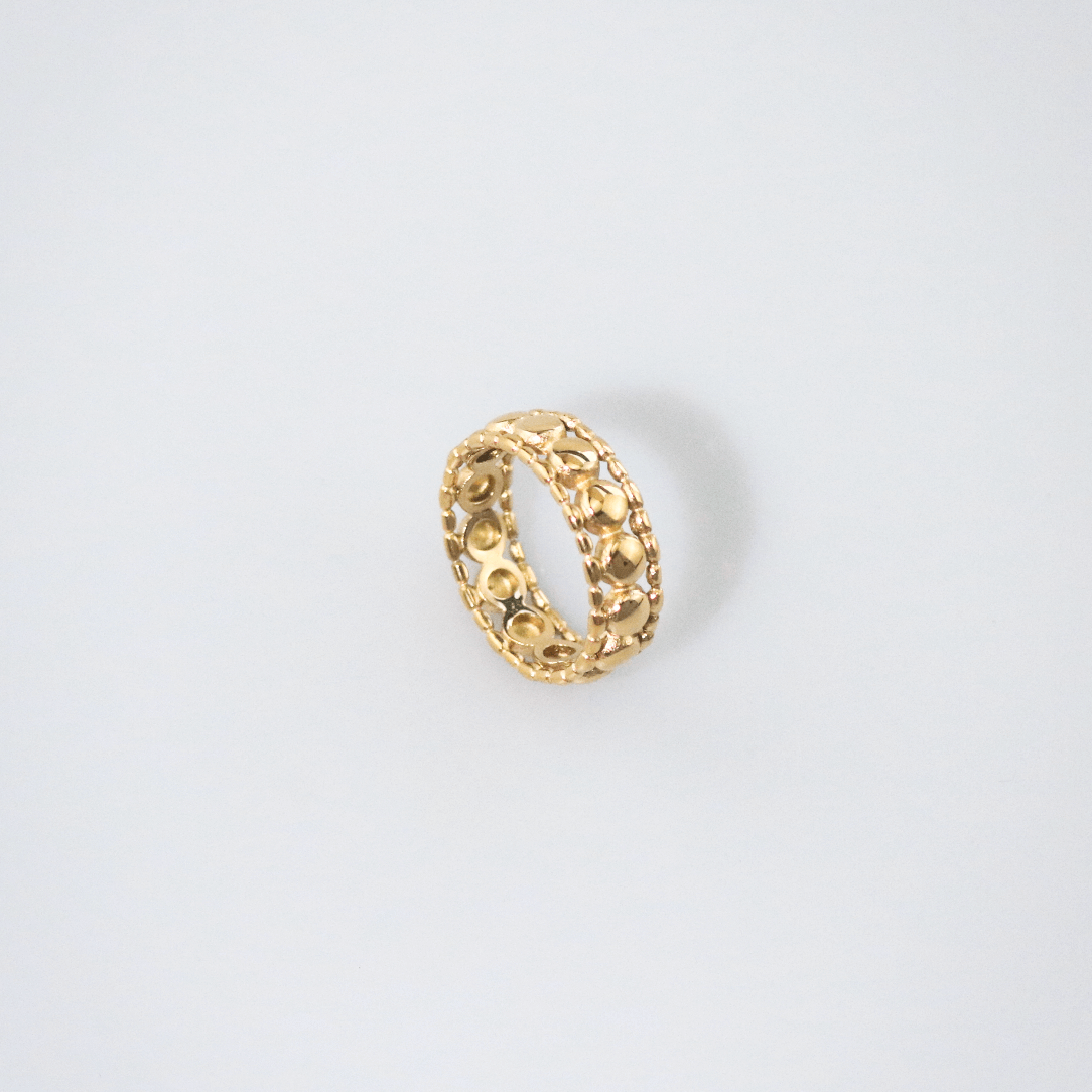 Ivara Beads Ring | 18k Gold Plated Stainless Steel 3