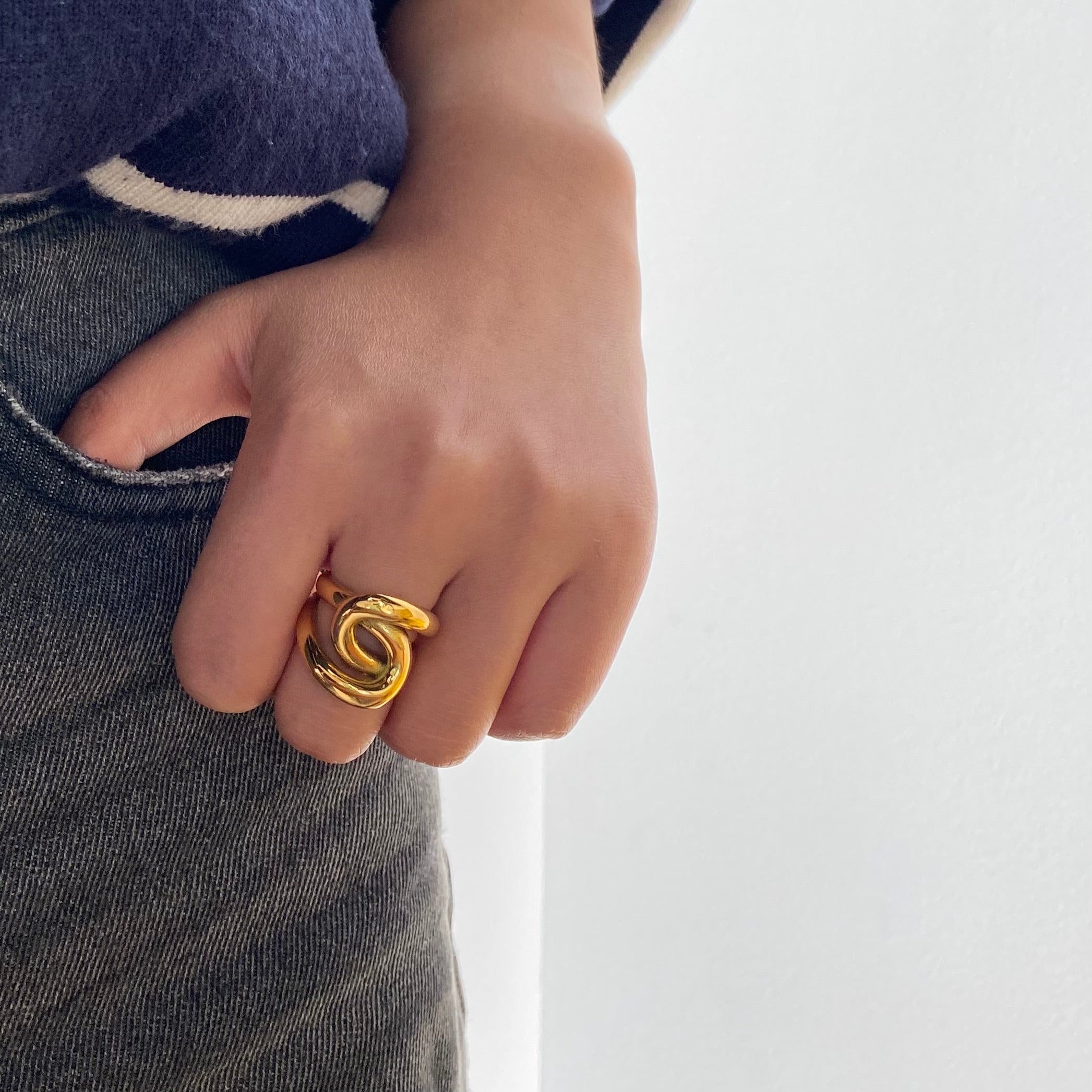 Ivara Chunky Ring | 18k Gold Plated, Waterproof Stainless Steel 1