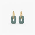 Jadea Square Hoops | 18k Gold Plated, Waterproof Chalcedony 0