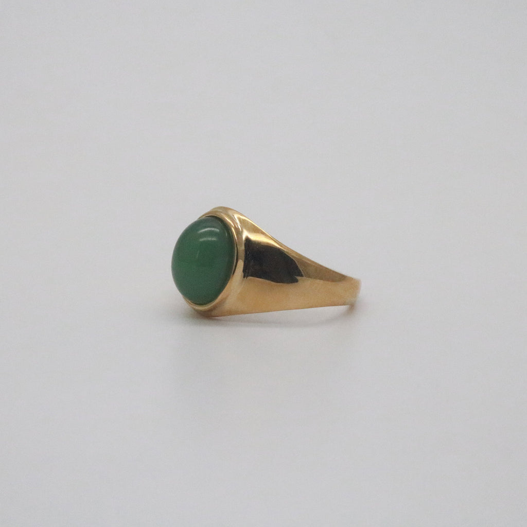 Jovia Oval Jade Ring | 18k Gold Plated, Waterproof Vintage Jewelry 2