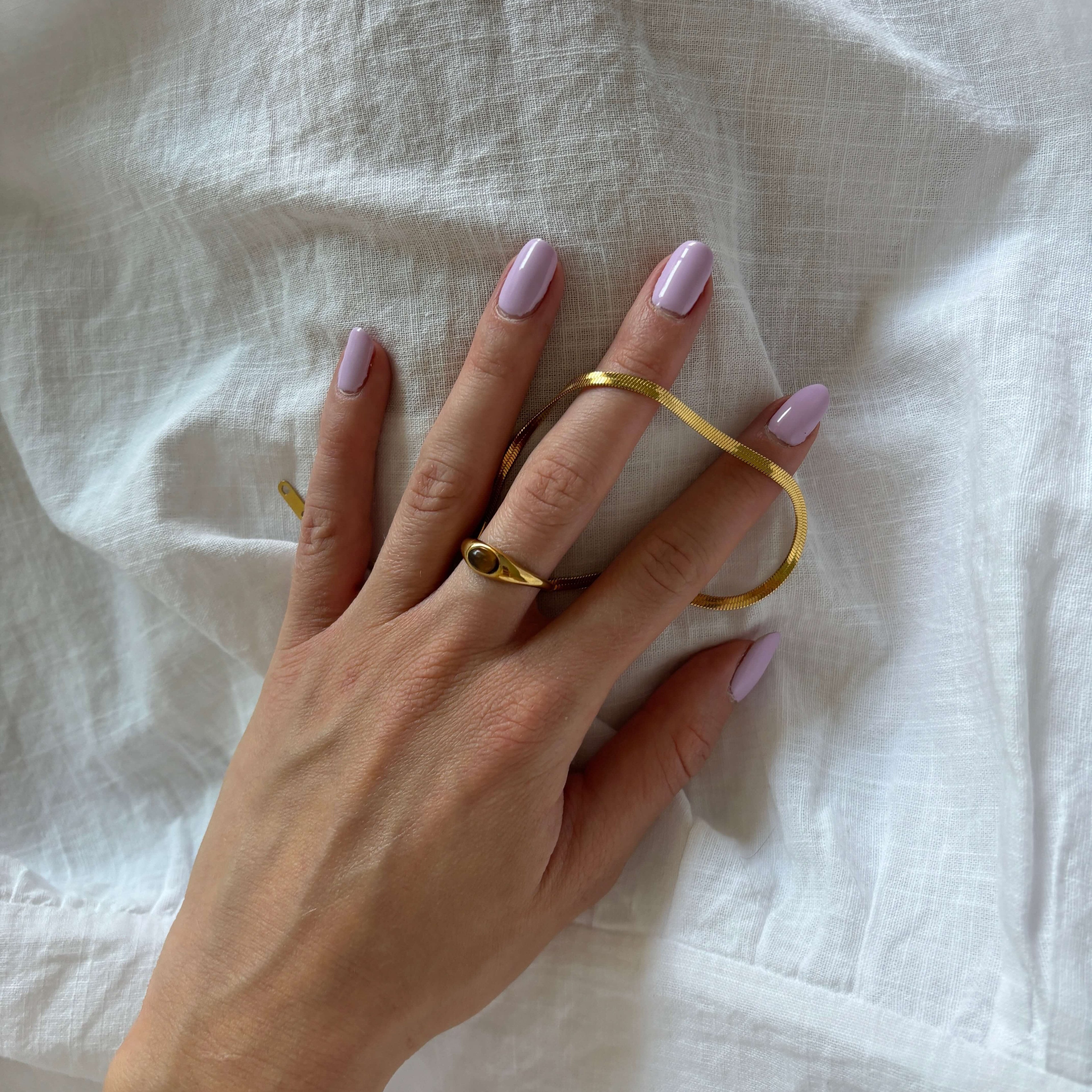 Kori Ring Statement Jewelry | Tiger's Eye Gemstone, 18k Gold Plated 1