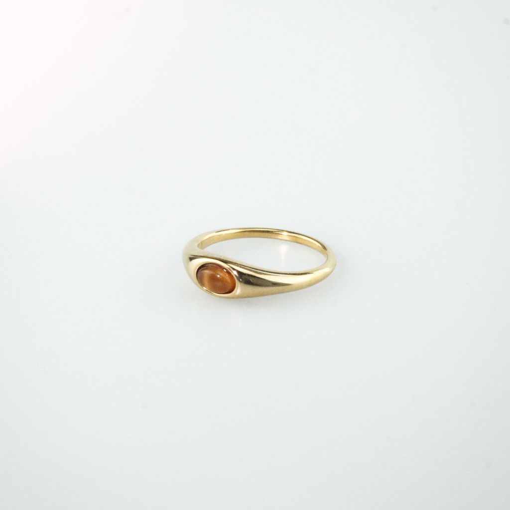 Kori Ring Statement Jewelry | Tiger's Eye Gemstone, 18k Gold Plated 2