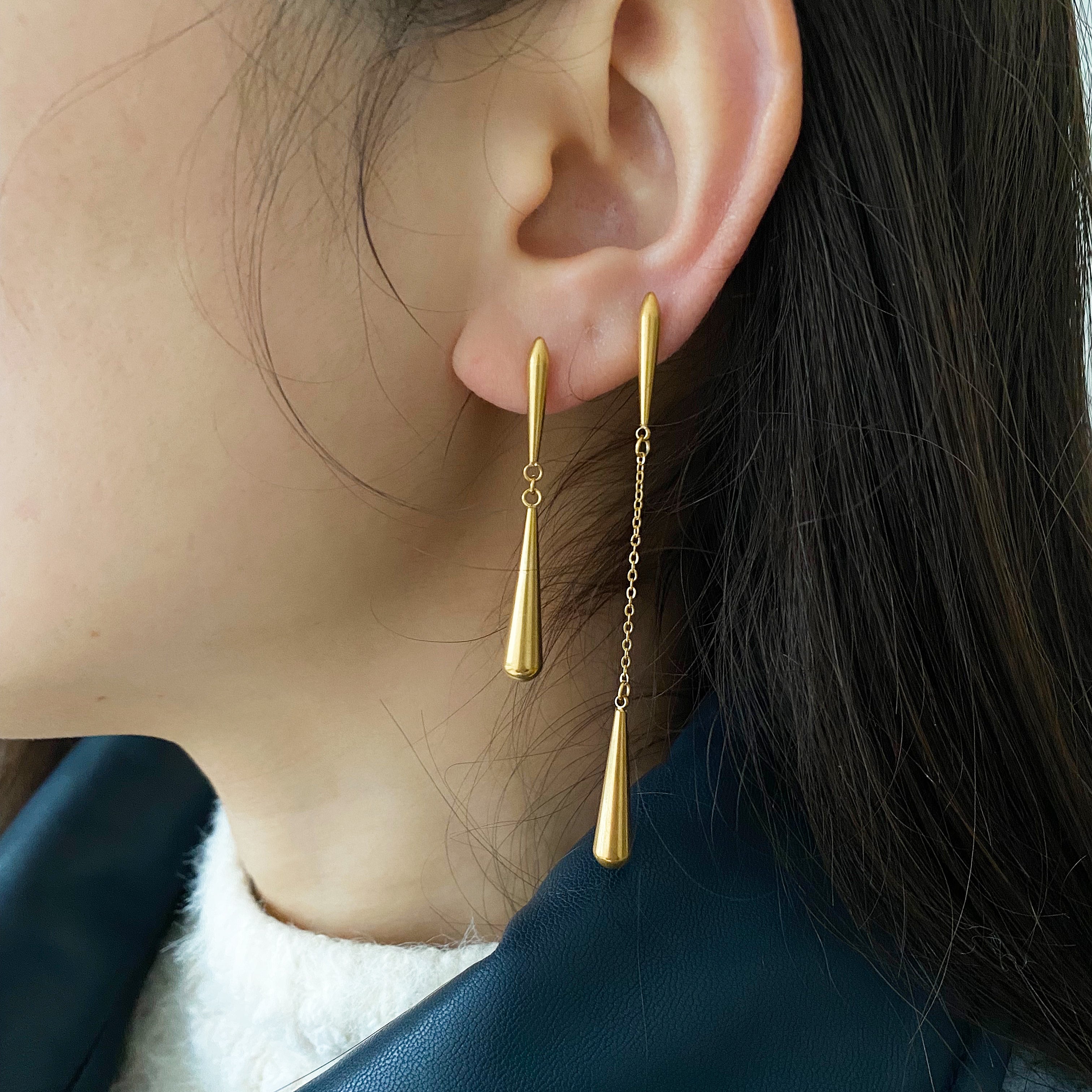 Liora Gold Earrings | 18k Gold Plated Teardrop Design for Women 1