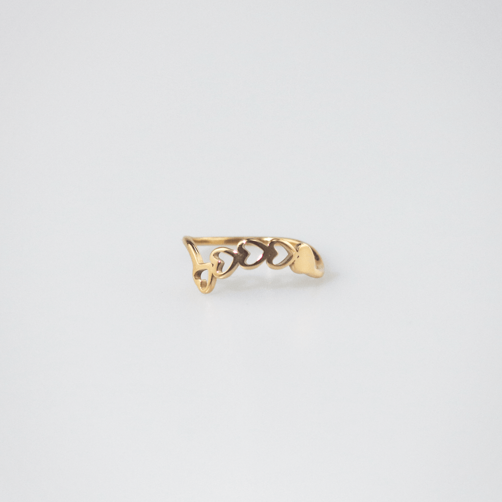 Liora Heart Ring | 18k Gold Plated Stainless Steel 0