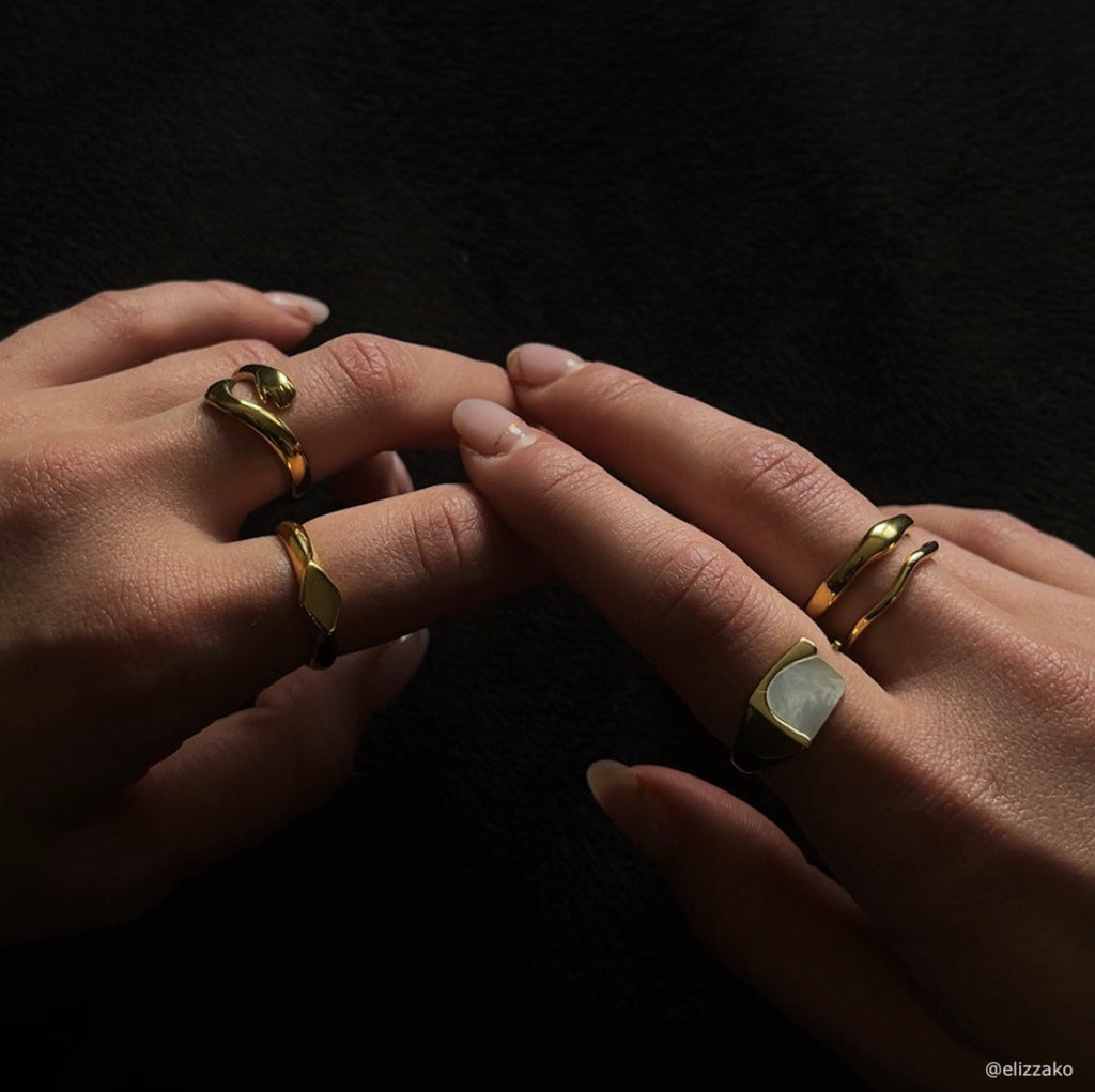 Liora Hug Ring | 18k Gold Plated Stainless Steel, Water Resistant, US Sizes 6-8 2