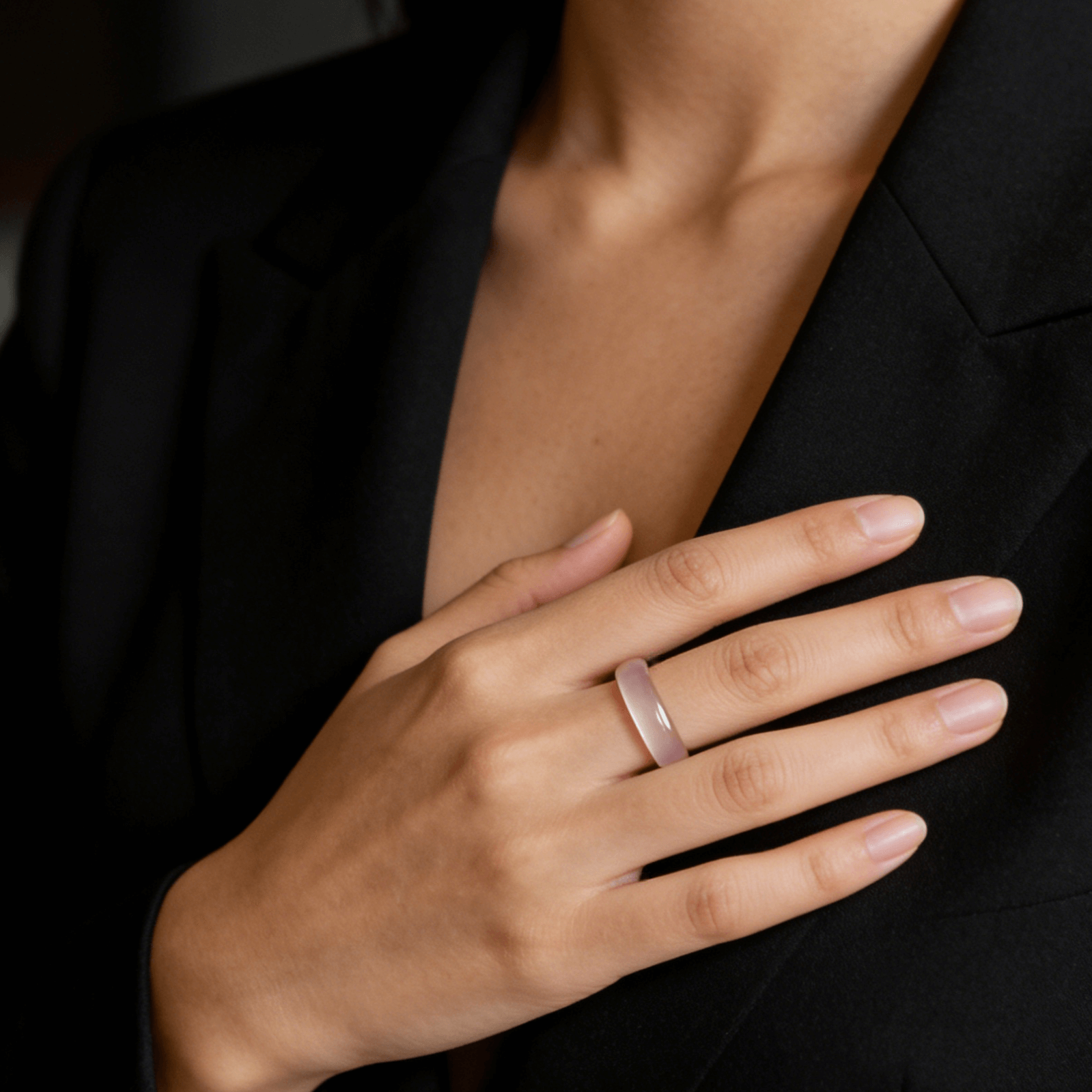 Liora Jade Band Ring | Light Pink, 3mm Thickness 1