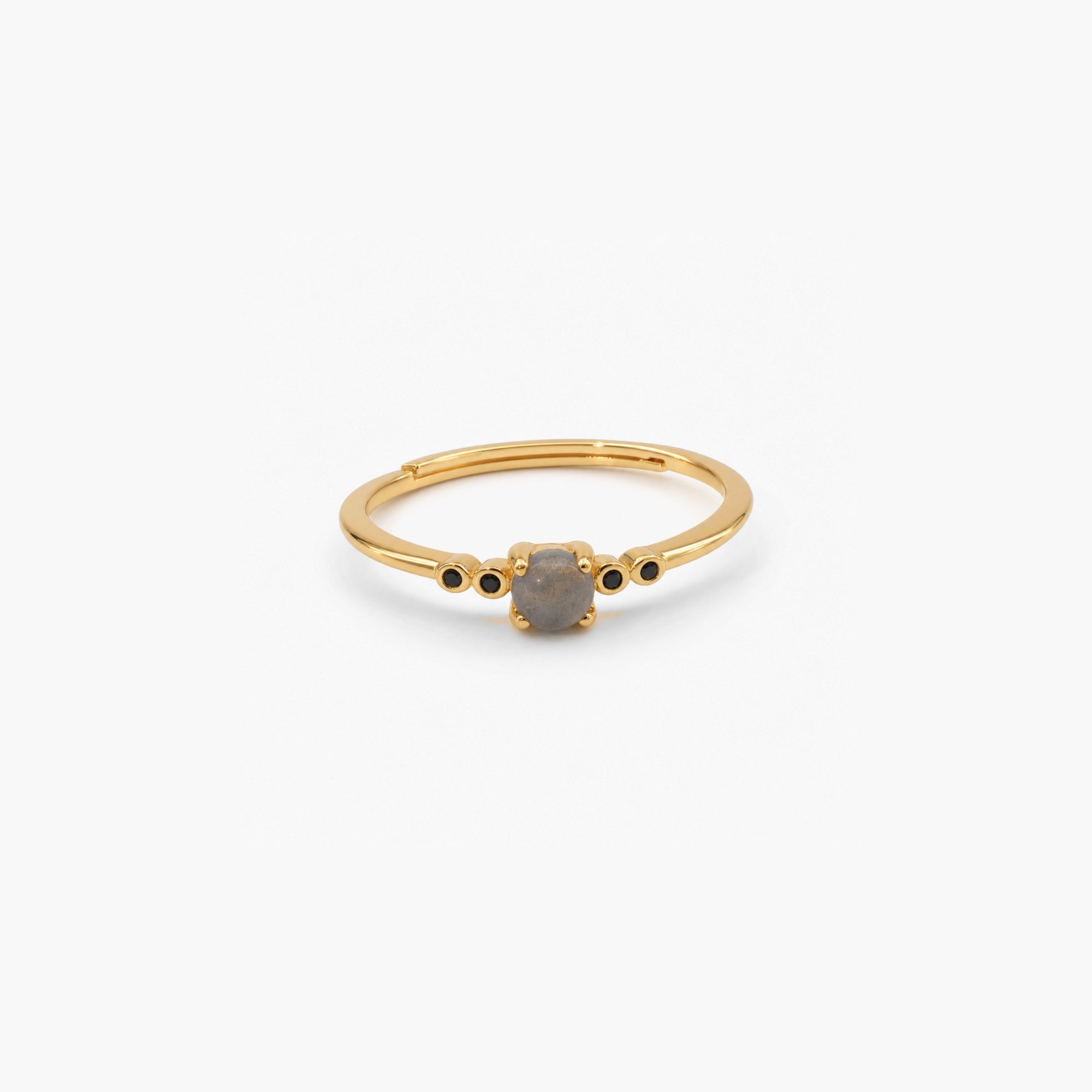 Liora Labradorite Ring | 9k Gold Plated Sterling Silver, Adjustable 0