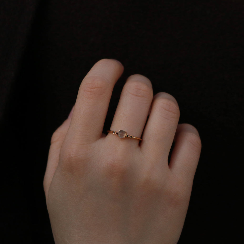 Liora Labradorite Ring | 9k Gold Plated Sterling Silver, Adjustable 1