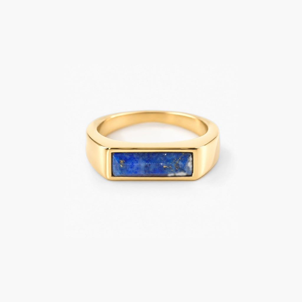 Liora Lapis Lazuli Ring | 18k Gold Plated, Water-Resistant 0