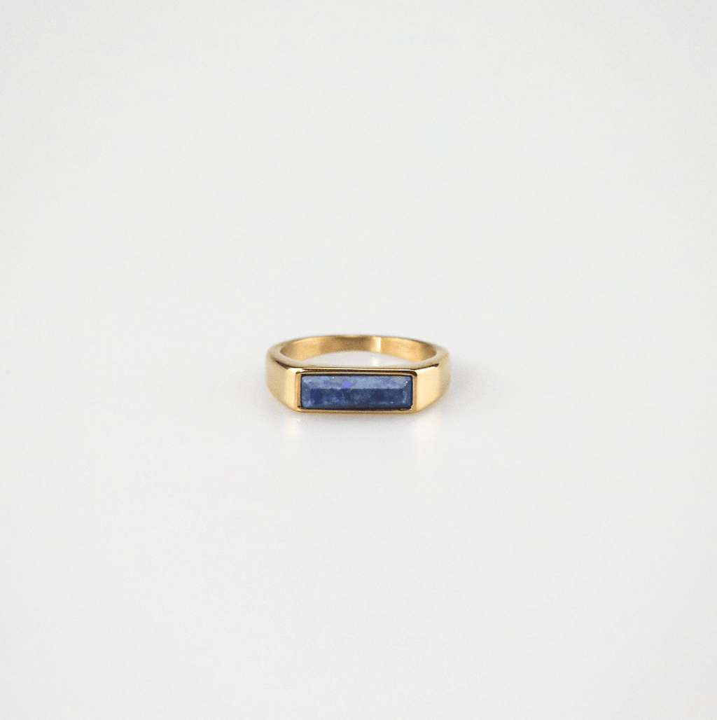 Liora Lapis Lazuli Ring | 18k Gold Plated, Water-Resistant 3