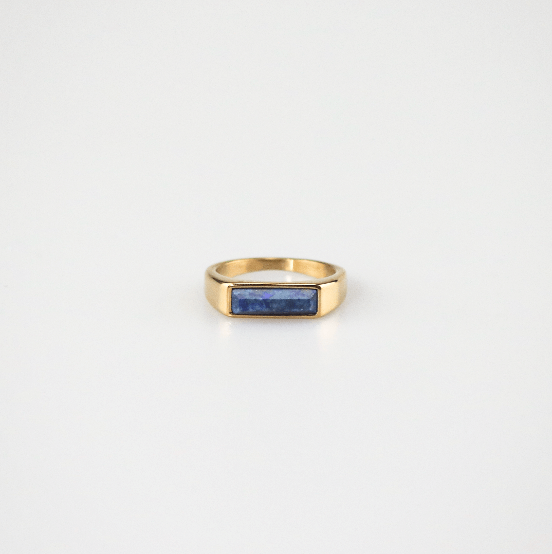Liora Lapis Lazuli Ring | 18k Gold Plated, Water-Resistant 3