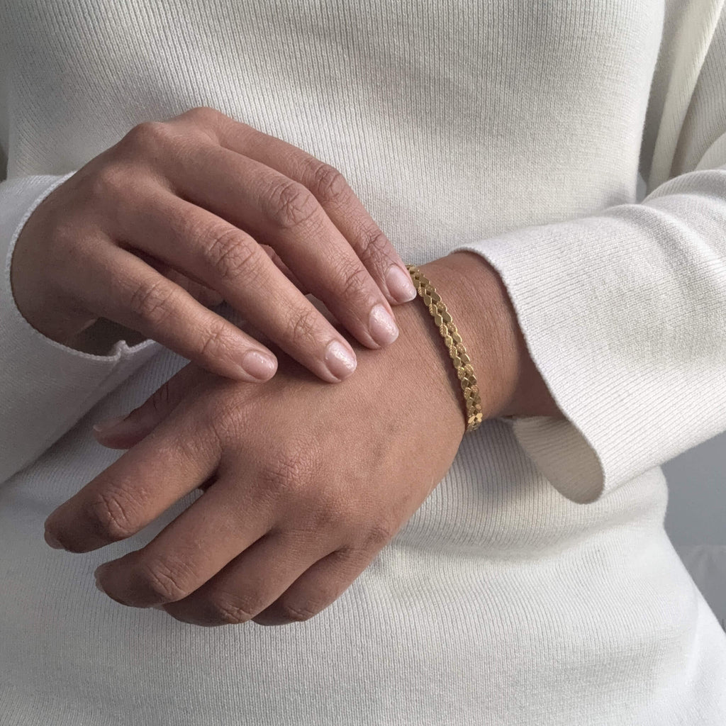 Liora Leaf Bangle | 18k Gold Plated Stainless Steel, Waterproof 6
