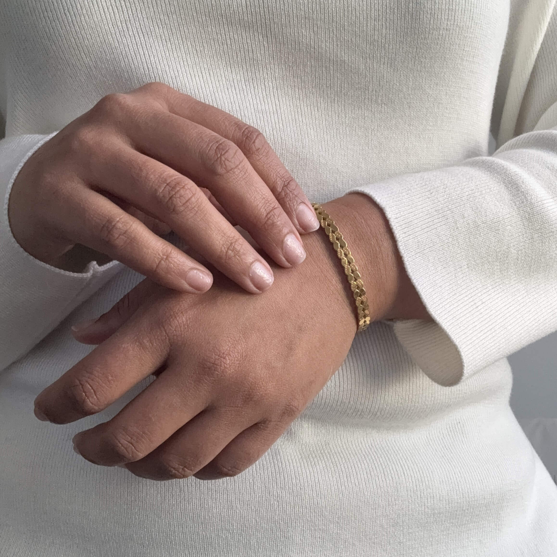 Liora Leaf Bangle | 18k Gold Plated Stainless Steel, Waterproof 6