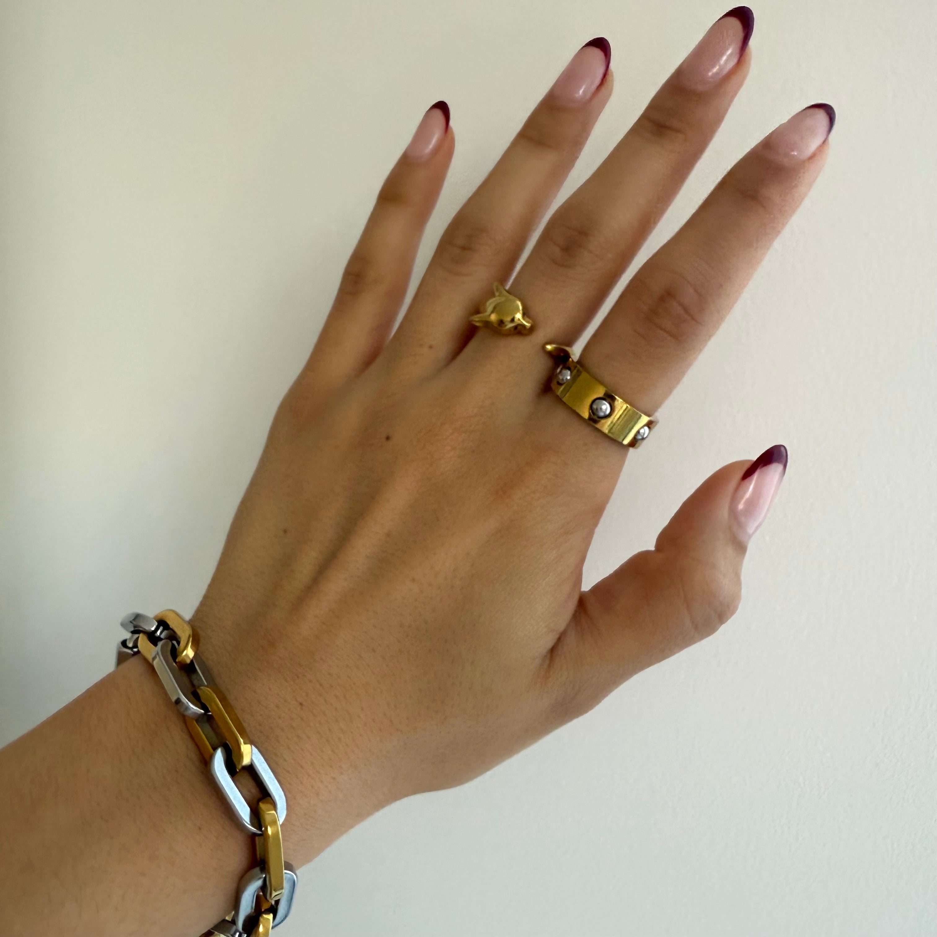Liora Leopard Ring | 18k Gold Plated Adjustable Stainless Steel 2