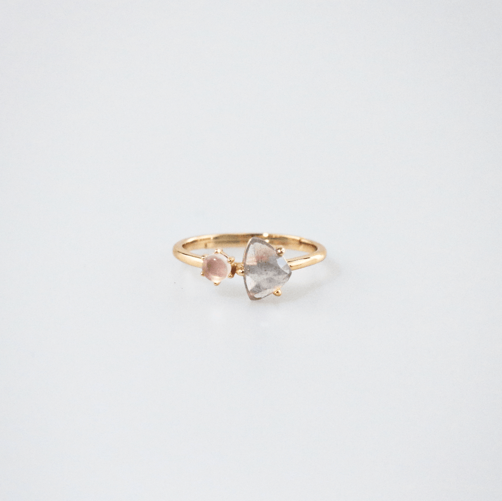 Liora Moonstone Ring | Rose Quartz, 10k Gold Plated Sterling Silver 0